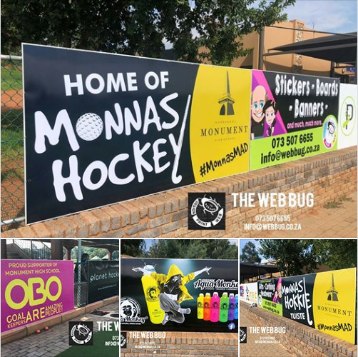 Printed, Manufactured and Installed at the Monnas Hockey Astro by The Web Bug