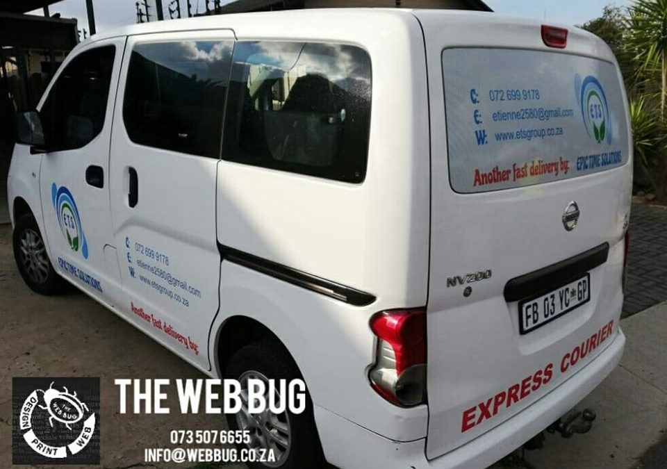 Vehicle Branding for ETS Courier Services.